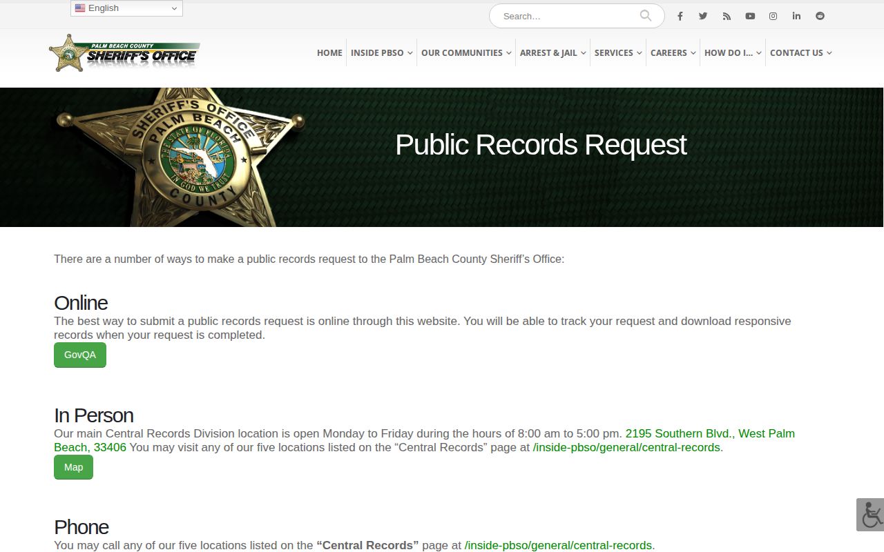 Palm Beach County public records request for a 24-hour release list